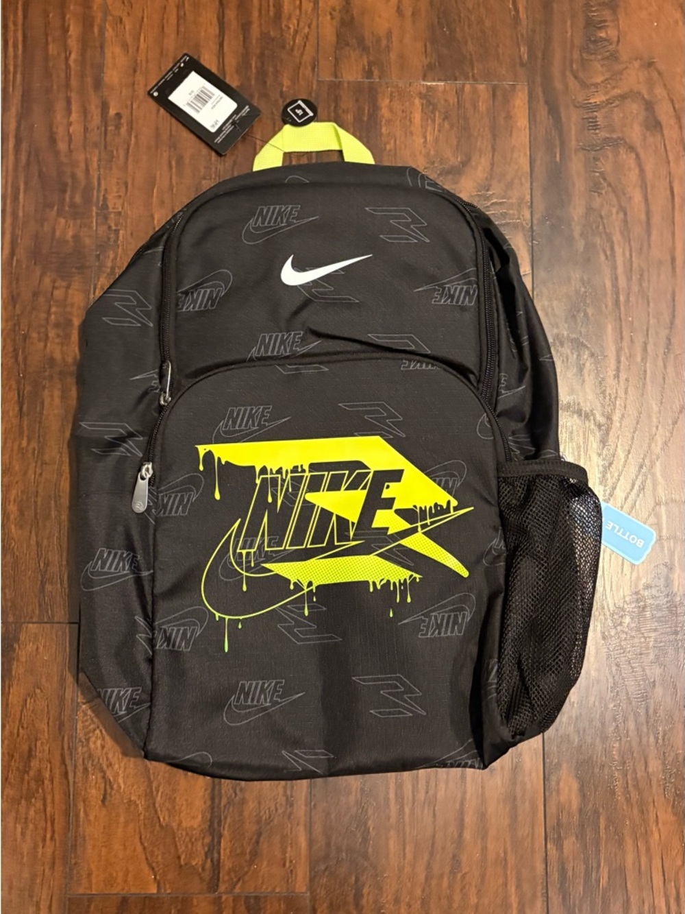 Nike Black 3Brand Backpack Neon Yellow Graphic